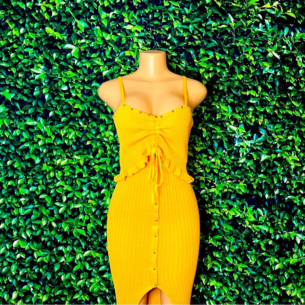 Alondra Yellow 2pc Skirt Set